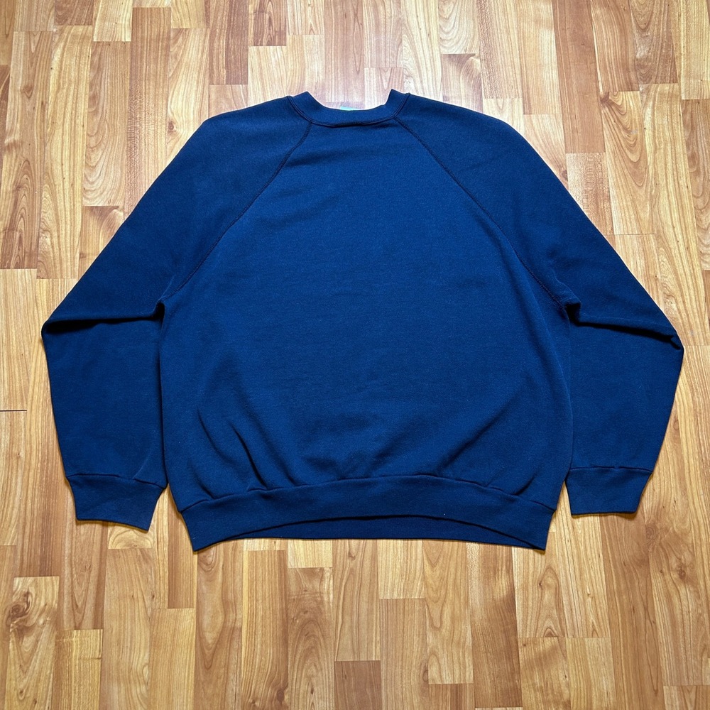 Vintage 90s Tultex Men Sweatshirt 2XL Navy Blank Crewneck Made in USA